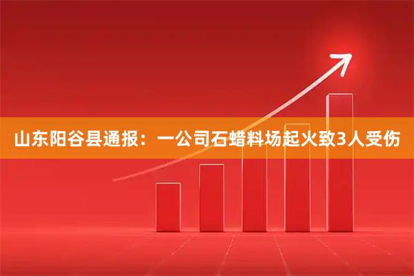 山东阳谷县通报：一公司石蜡料场起火致3人受伤