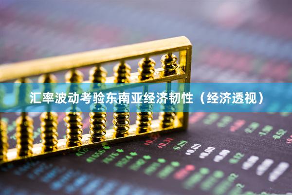 汇率波动考验东南亚经济韧性（经济透视）